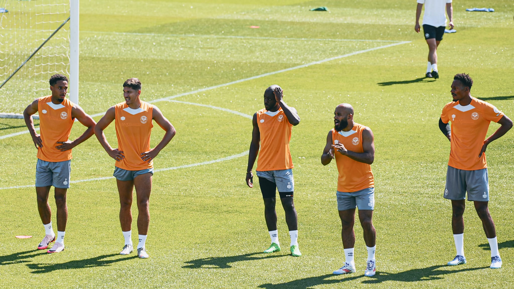 Kevin Schade, Vitaly Janelt, Yoane Wissa, Bryan Mbeumo and Ethan Pinnock